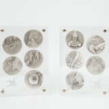 Selten! Silbermedaillen - Salvador Dali 1904-1989, 10 Medaillen Ag fein 999.9 hinter Acrylglasblock, - Foto 1
