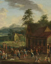 Feiernde Dorfgesellschaft 