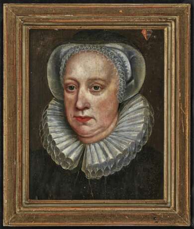 Niederlande (?), 17. Jahrhundert. Bildnis einer Frau mit Halskrause und Spitzenhaube - photo 2