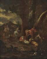 Landschaft mit Hirten und Vieh