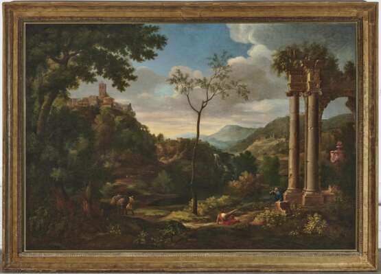 Millet, gen. Francisque, Jean François, zugeschrieben. Italienische Landschaft mit Ruine und Figurenstaffage - фото 2