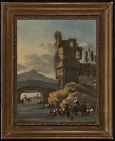Niederlande, 17./18. Jahrhundert. Südliche Ruinenlandschaft mit bäuerlicher Figurenstaffage - Foto 2