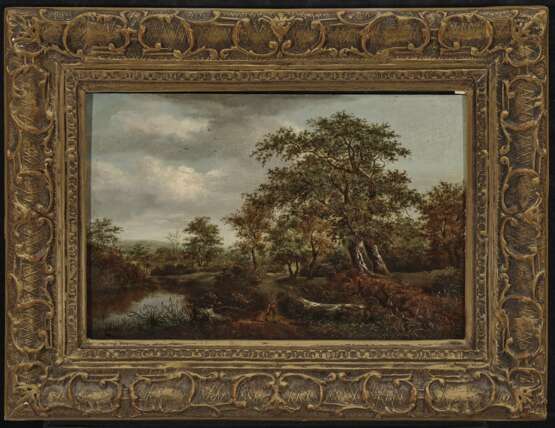 Niederlande (?), 17./18. Jahrhundert. Baumlandschaft mit Figurenstaffage  - photo 2