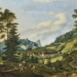 Süddeutsch, 19. Jahrhundert. Waldarbeiter vor dem Kloster Ettal - photo 1