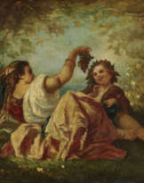 Junge Frau und Kind im Park