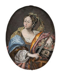 Hinterglasmalerei - Judith mit dem Haupt des Holofernes