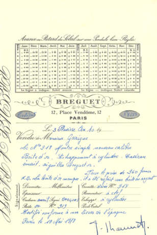 Große Breguet-Taschenuhr im Silbergehäuse mit Geheimsignatur und Stammbuchauszug - Foto 4