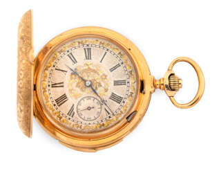 Feine Goldsavonette-Taschenuhr mit Viertelrepetition