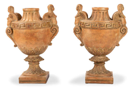 Paar Terrakotta-Vasen - photo 1