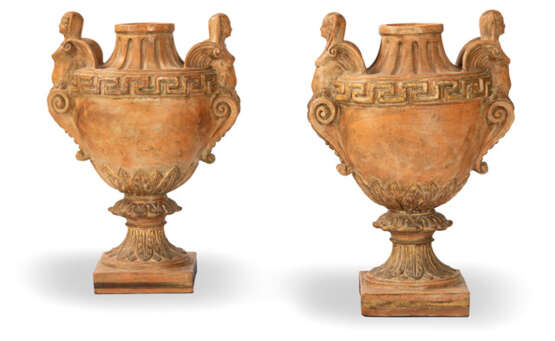 Paar Terrakotta-Vasen - photo 3
