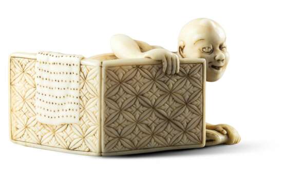 Netsuke: Dieb hinter Stellschirm - photo 1