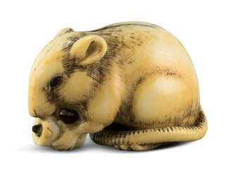 Netsuke: Ratte mit Kerze