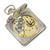 Taschenuhr: sehr seltene quadratische Jugendstil-Taschenuhr von Omega, Silber, ca.1900 - фото 4
