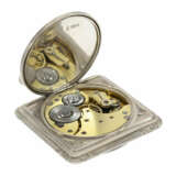 Taschenuhr: sehr seltene quadratische Jugendstil-Taschenuhr von Omega, Silber, ca.1900 - photo 5