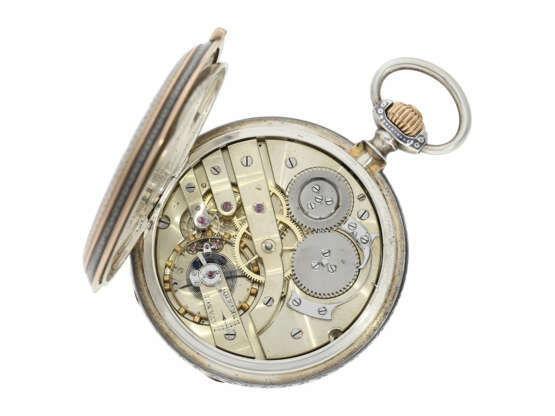 Taschenuhr: äußerst prächtige Tula-Savonnette Rotgold/Silber, Ankerchronometer hochfeiner Qualität, B. Haas Jne & Cie Geneve No.16067, ca.1890 - photo 3