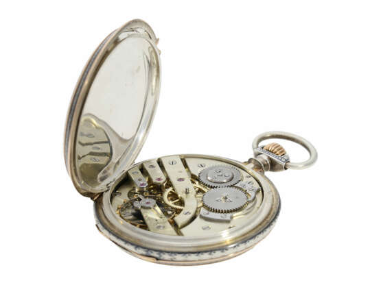 Taschenuhr: äußerst prächtige Tula-Savonnette Rotgold/Silber, Ankerchronometer hochfeiner Qualität, B. Haas Jne & Cie Geneve No.16067, ca.1890 - Foto 4
