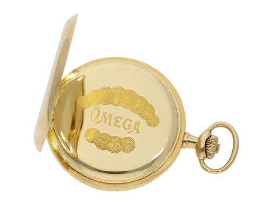 Taschenuhr: Goldsavonnette von Omega, ca. 1912 - Foto 5