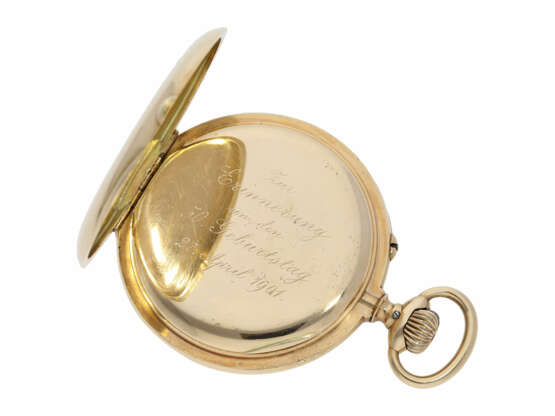 Taschenuhr: sehr seltene goldene IWC Präzisionstaschenuhr der Qualität "EXTRA", No. 181428, Schaffhausen ca. 1897 - photo 4
