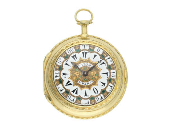 Taschenuhr: außergewöhnlich gut erhaltene, große Spindeluhr für den osmanischen Markt, königlicher Uhrmacher Julien Le Roy No. 10840, ca.1780 - photo 1