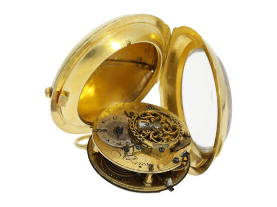 Taschenuhr: außergewöhnlich gut erhaltene, große Spindeluhr für den osmanischen Markt, königlicher Uhrmacher Julien Le Roy No. 10840, ca.1780 - Foto 5