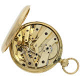 Taschenuhr: interessante, frühe Goldsavonnette für den osmanischen Markt, Wippen-Chronometer No.51056, Auguste Courvoisier La Chaux-De-Fonds, ca.1850 - Foto 5