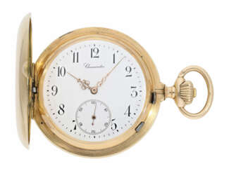 Taschenuhr: extrem schweres Schweizer Taschenchronometer mit Wippen-Chronometerhemmung, No.6704, ca. 1900