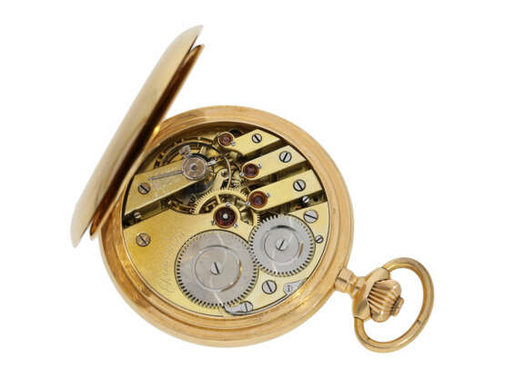 Taschenuhr: schweres und hochwertiges Schweizer Wippen-Chronometer in 18K Gold, ca. 1890 - Foto 2