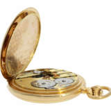 Taschenuhr: schweres und hochwertiges Schweizer Wippen-Chronometer in 18K Gold, ca. 1890 - photo 3