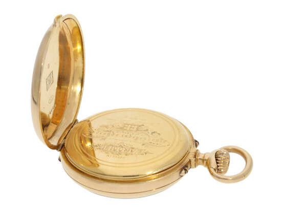 Taschenuhr: feine, komplizierte Taschenuhr mit Seconde Morte und Tandemaufzug, signiert Lippetz No.13190, ca. 1870 - photo 2