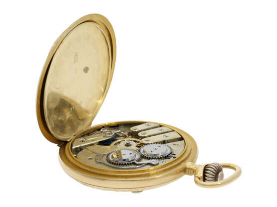 Taschenuhr: schweres Ankerchronometer mit sehr seltenem Jugendstil-Reliefgehäuse "Afrika" mit Diamantbesatz, Humbert - Ramuz & Co. No.77753, La Chaux-de-Fonds, ca.1890 - Foto 6