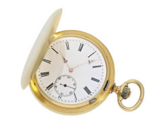 Taschenuhr: besonders große und schwere Goldsavonnette mit Chronometerhemmung, Ulysse Breting No.12094, ca. 1870