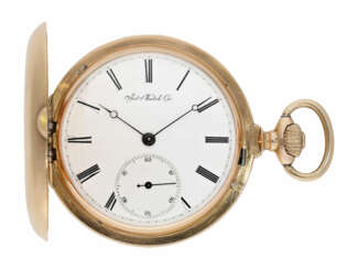 Taschenuhr: frühe und sehr seltene IWC Goldsavonnette Kaliber Jones No.9902, ca. 1876