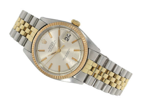 Armbanduhr: vintage Rolex Datejust Armbanduhr Stahl/Roségold, Ref.1601, 60er-Jahre, Servicebelege 1987 und 1989 - photo 1