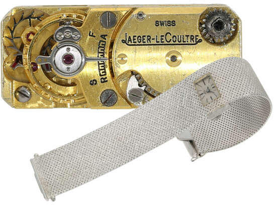 Armbanduhr: äußerst seltene Jaeger Le Coultre Cocktailuhr in Weißgold, ca.1950 - фото 1