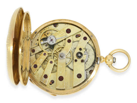 Taschenuhr: museale Gold/Emaille-Damenuhr mit dazugehöriger Gold/Emaille-Chatelaine, Originalbox, signiert Fontana & Cie. Paris, ca.1850 - photo 6