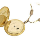 Taschenuhr/Halsuhr: einzigartige, große Gold/Emaille-Halsuhr mit Diamantbesatz und dazugehöriger originaler Halskette, vermutlich um 1830/1885, vermutlich Präsentuhr von Prinz Frederik der Niederlande - photo 4