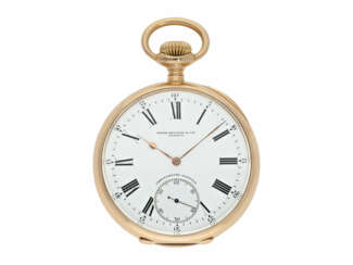 Taschenuhr: schweres, rotgoldenes Patek Philippe Chronometer, "Chronometro Gondolo" No. 134618, Genf ca.1907
