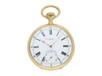 Taschenuhr: schweres Patek Philippe Taschenchronometer "Chronometro Gondolo" in 18K Gelbgold, ca.1915