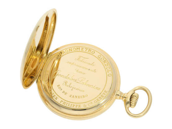 Taschenuhr: schweres Patek Philippe Taschenchronometer "Chronometro Gondolo" in 18K Gelbgold, ca.1915 - Foto 4