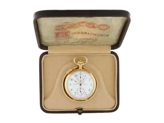 Taschenuhr: exquisites, einziges uns bekanntes Vacheron & Constantin Taschenchronometer "CHRONOMETER ROYAL" mit Chronograph und Register , No.336227, mit Originalbox, ca.1906 - фото 10