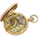 Taschenuhr: einzigartiges, frühes Patek Philippe Ankerchronometer mit Chronograph und Sonderzifferblatt, Genf 1874, Stammbuchauszug - Foto 2