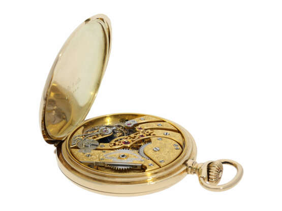 Taschenuhr: einzigartiges Patek Philippe Ankerchronometer, vermutlich ein "Piece Unique" mit skelettiertem und gravierten Prunkwerk, Stammbuchauszug und Original-Zertifikat, Genf 1916 - photo 6