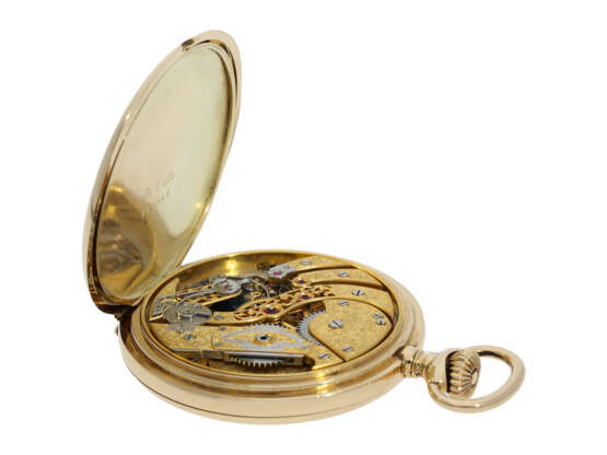 Taschenuhr: einzigartiges Patek Philippe Ankerchronometer, vermutlich ein "Piece Unique" mit skelettiertem und gravierten Prunkwerk, Stammbuchauszug und Original-Zertifikat, Genf 1916 - фото 7