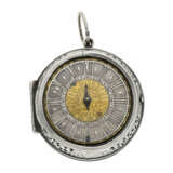 Taschenuhr: frühe einzeigrige Sackuhr mit Alarm, signiert Quare London, ca.1690 - Foto 3