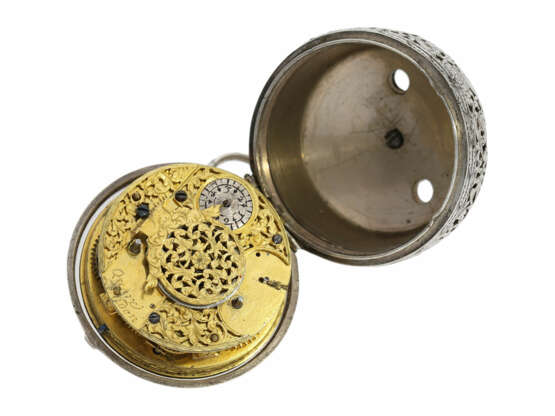 Taschenuhr: frühe einzeigrige Sackuhr mit Alarm, signiert Quare London, ca.1690 - photo 8