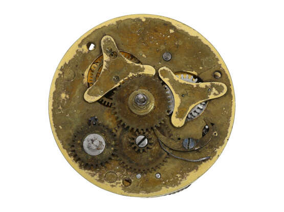 Taschenuhr: extrem rare, museale Sackuhr mit Alarm und rotierender Datumsanzeige über Schneckenantrieb, Terroux (François), A Geneva, circa 1690 - photo 10