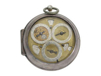 Taschenuhr: bedeutende, hochkomplizierte einzeigrige astronomische Spindeluhr mit 8 astronomischen Komplikationen, Torin London ca.1690
