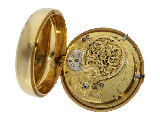 Taschenuhr: extrem frühe englische Beobachtungsuhr mit anhaltbarer Sekunde, gefertigt für den chinesischen Markt, Timothy Willamson London No.964, ca.1770 - photo 4