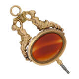 Taschenuhrenschlüssel: extrem rarer goldener Spindeluhrenschlüssel mit figürlicher Darstellung und Steinbesatz, Frankreich um 1810 - фото 6