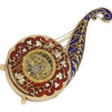 Formuhr: extrem rare Gold/Emaille-Formuhr "Die orientalische Harfe", vermutlich Wien um 1820 - Foto 4
